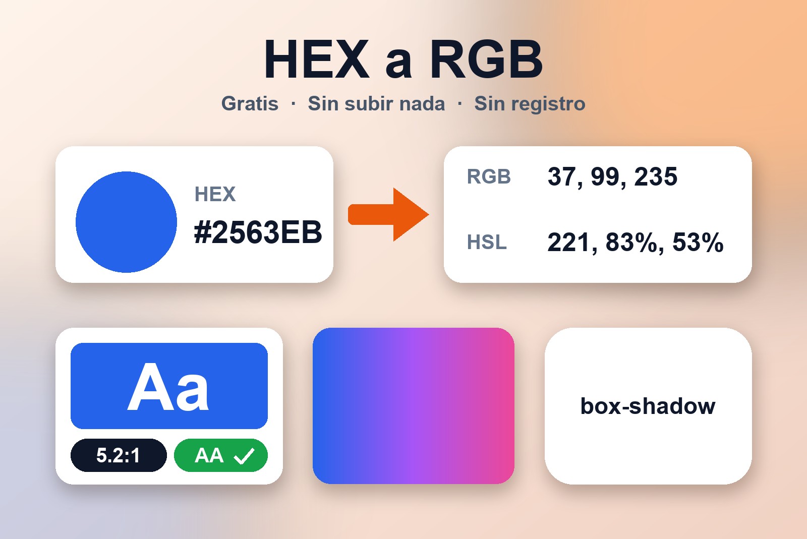 Cómo convertir HEX a RGB y comprobar el contraste del texto online gratis
