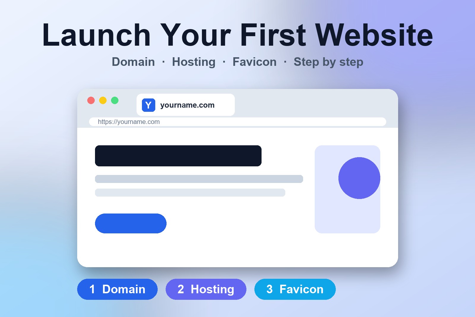 How to launch your first website: domain, hosting and a favicon