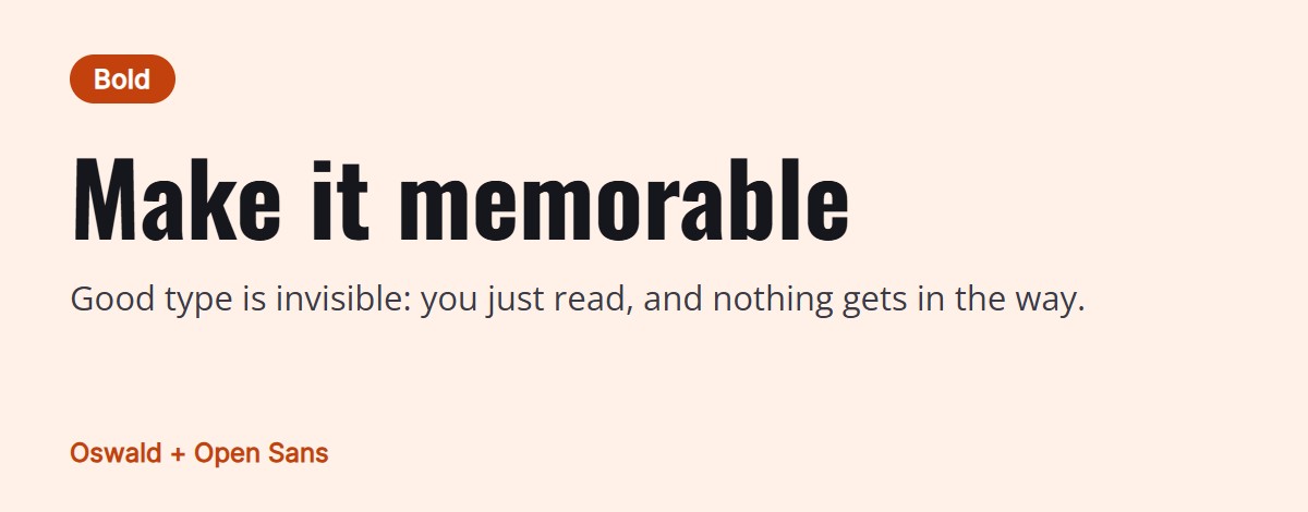 Font pairing preview: Oswald for headings with Open Sans for text