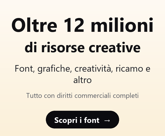 Creative Fabrica: oltre 12 milioni di risorse creative, font, grafiche, creatività e ricamo, tutto con diritti commerciali completi