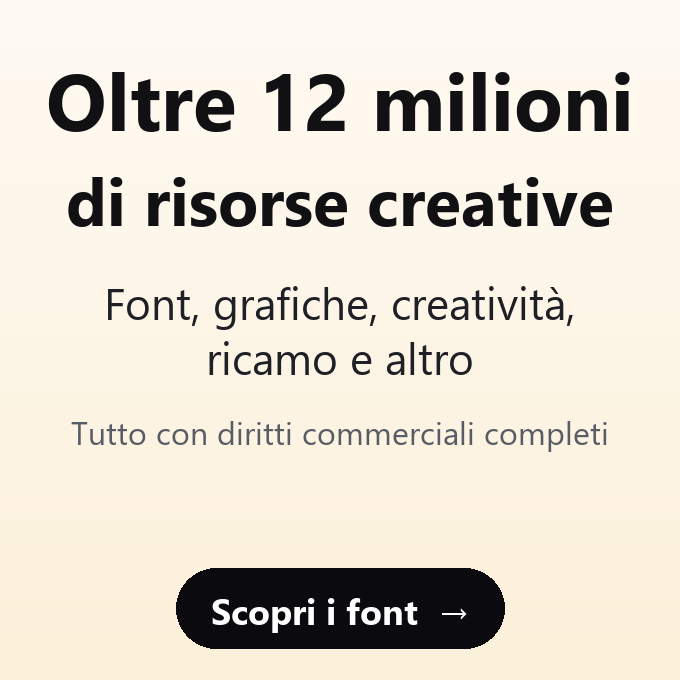 Creative Fabrica: oltre 12 milioni di risorse creative, font, grafiche, creatività e ricamo, tutto con diritti commerciali completi