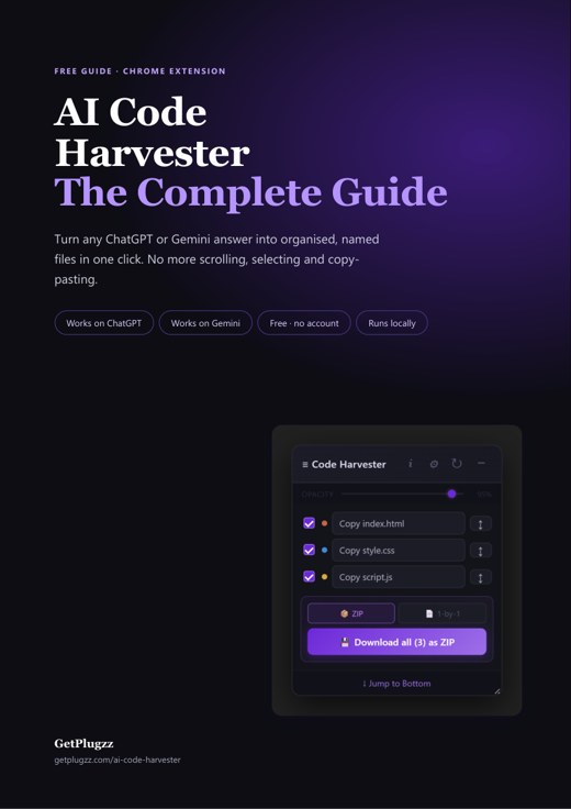 Cover of the free AI Code Harvester Complete Guide PDF