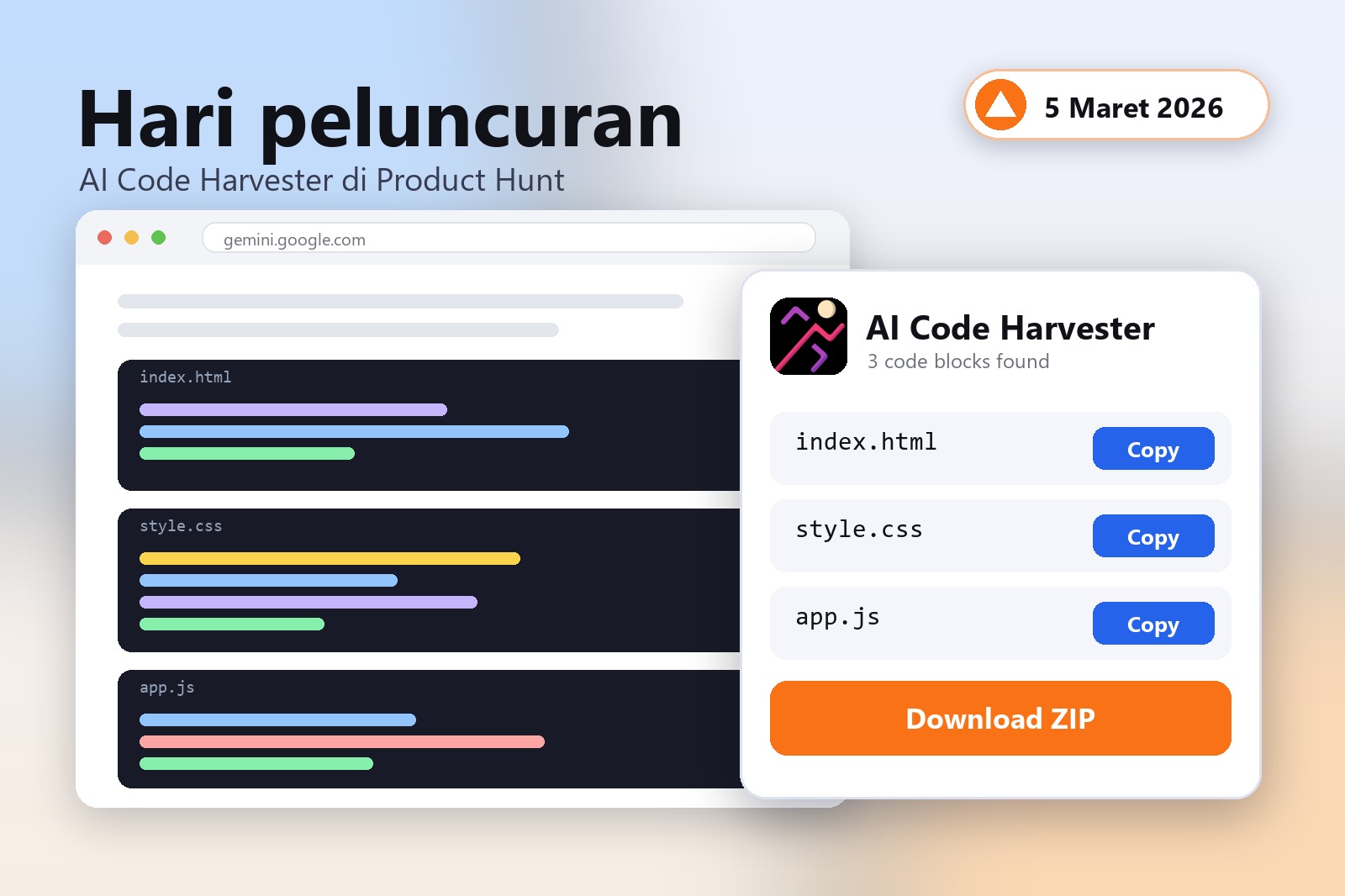 Apa itu Product Hunt — meluncurkan AI Code Harvester