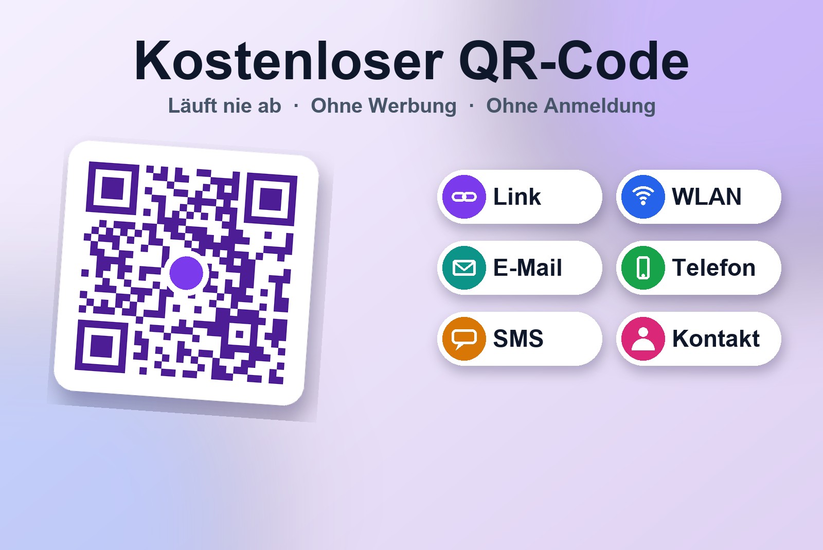 Kostenlosen QR-Code erstellen, der nie abläuft, ohne Anmeldung
